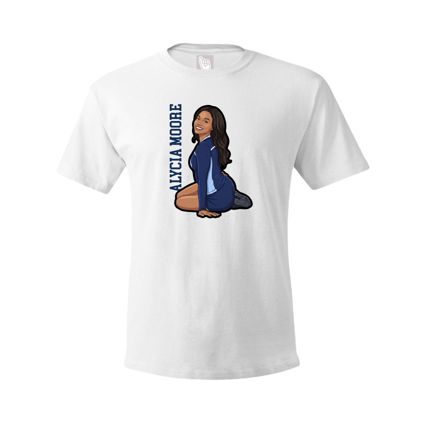 Tee — Name Vertical in White
