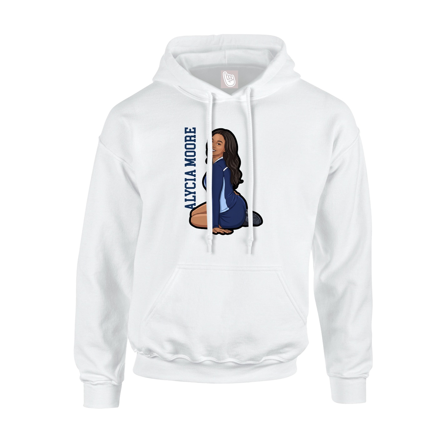 Hoodie — Name Vertical in White