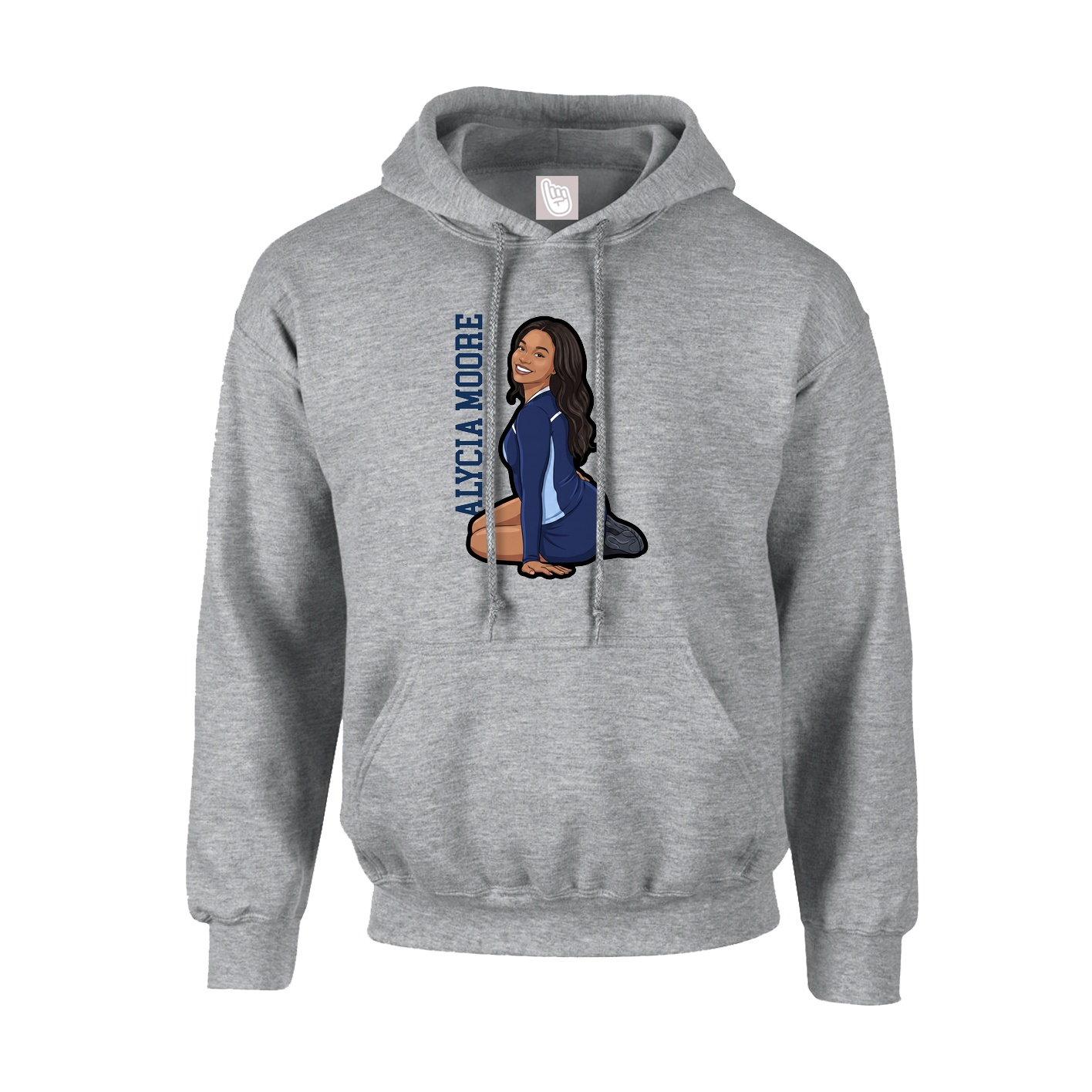 Youth Hoodie — Name Vertical in Grey