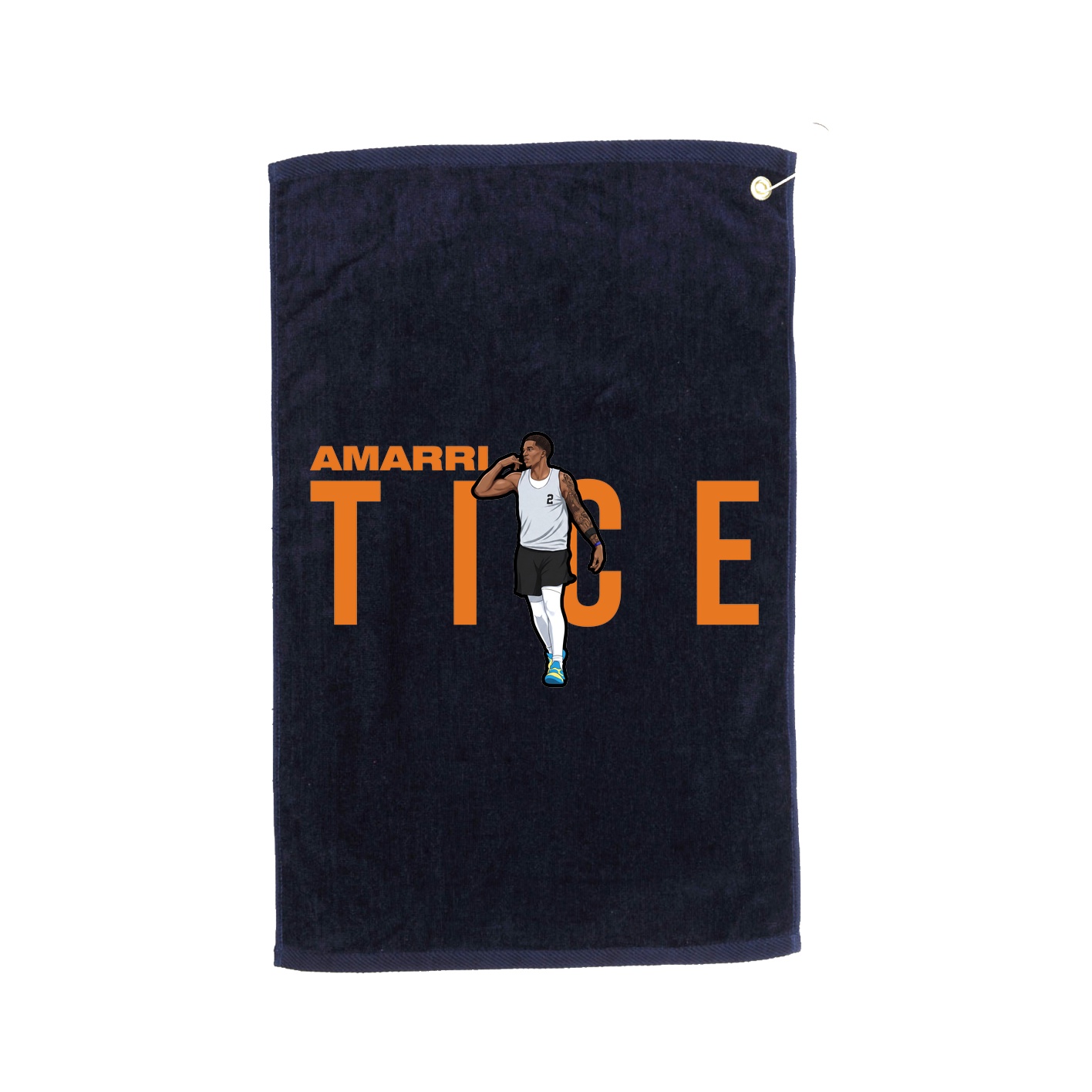 Golf Towel — Player Name in Navy