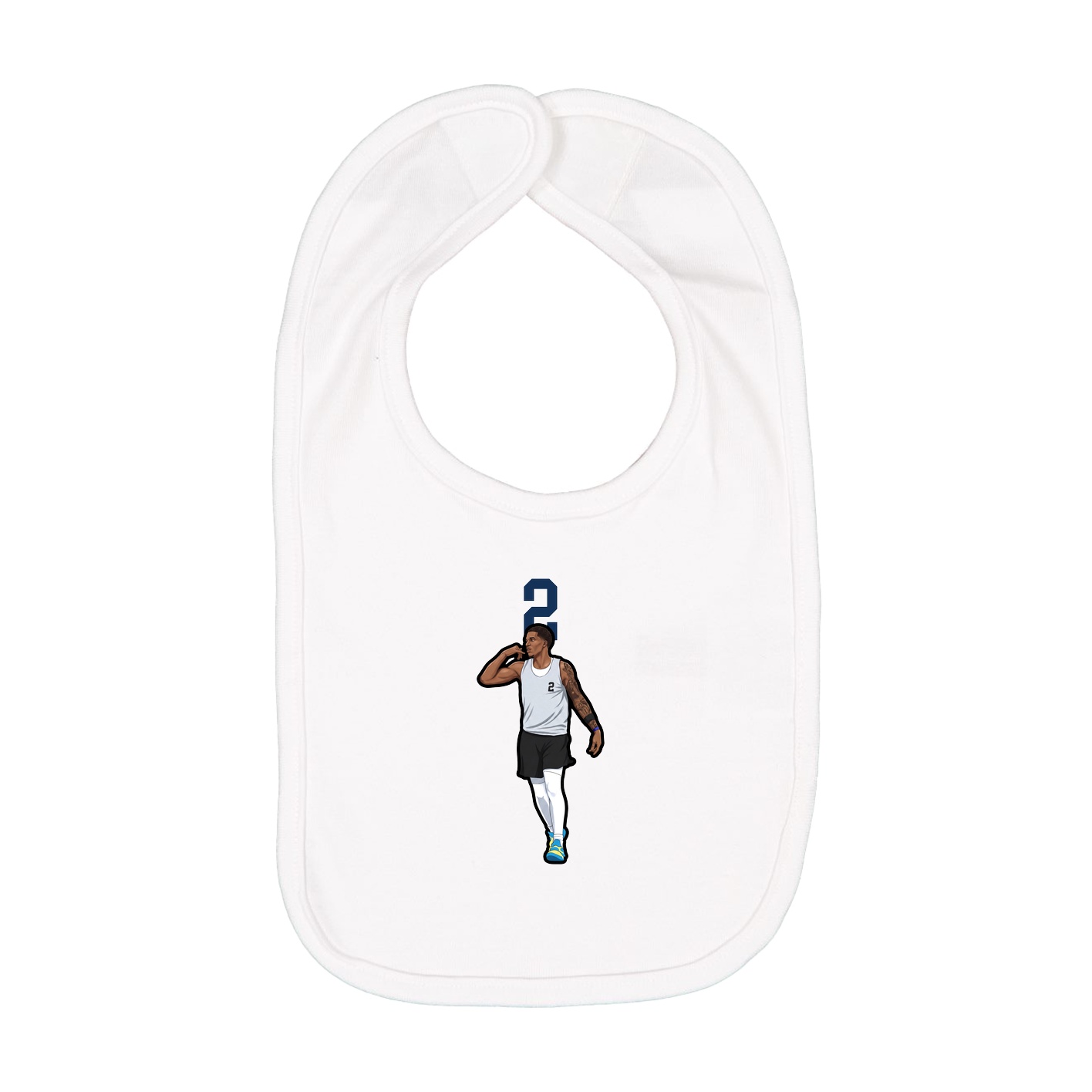 Infant Bib — Number Top in White