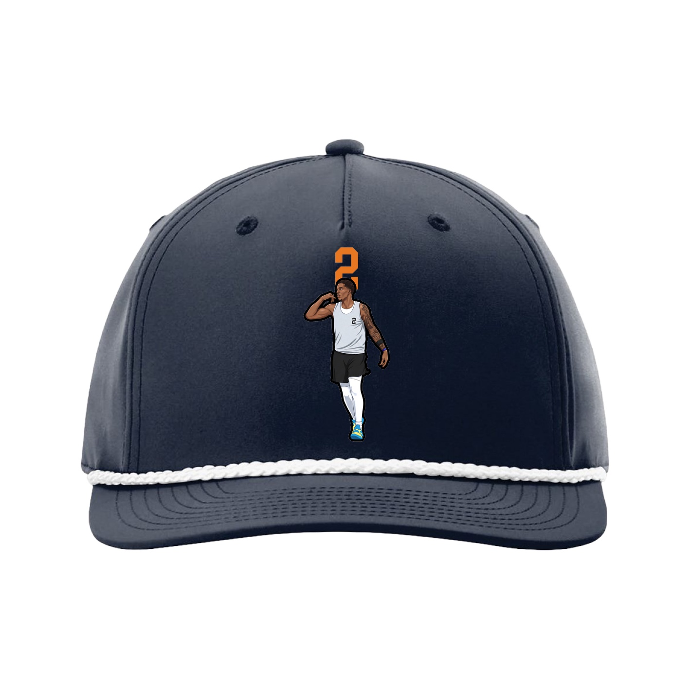 Five-Panel Classic Rope Cap — Number Top in Navy