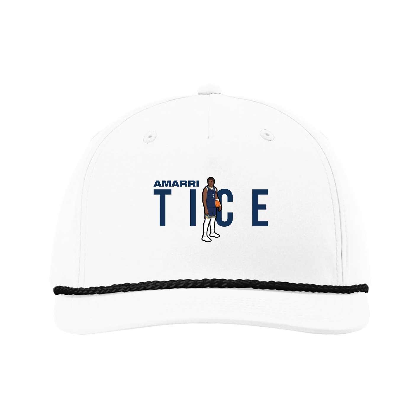 Five-Panel Classic Rope Cap — Player Name in White