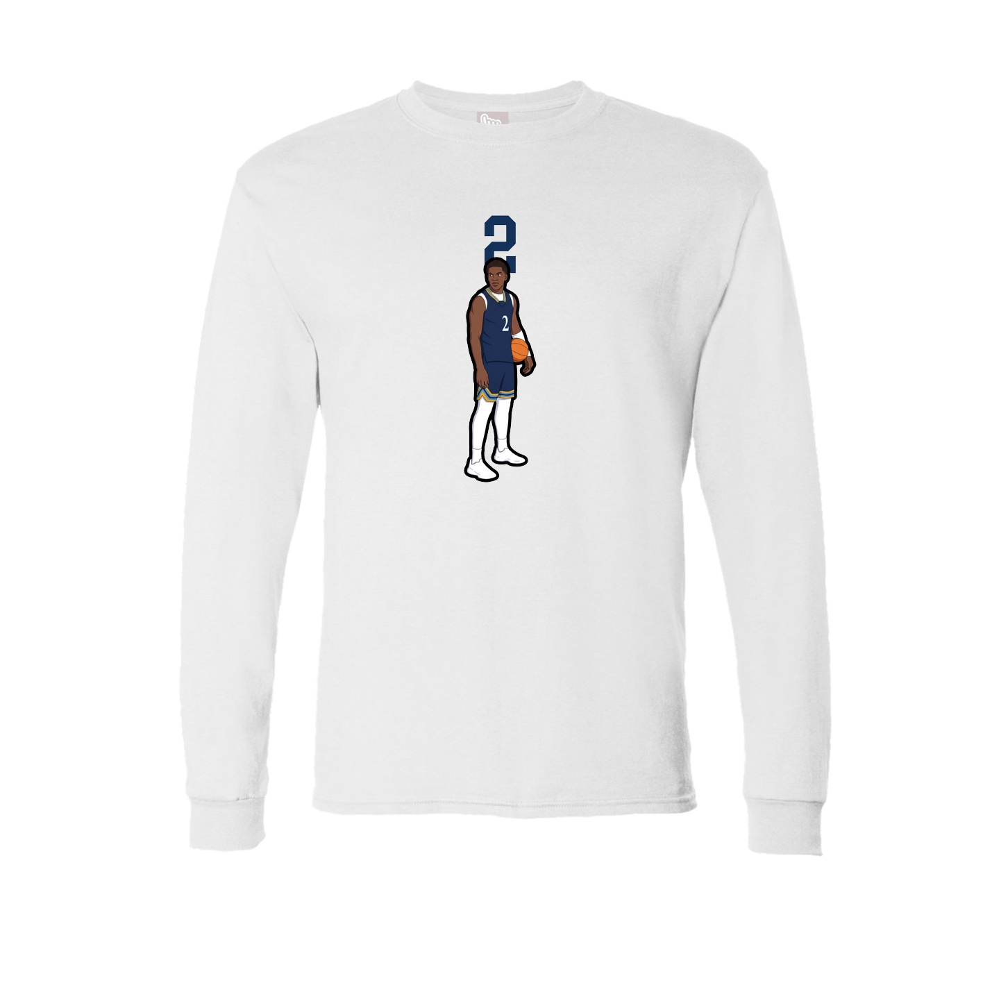 Long Sleeve Tee — Number Top in White