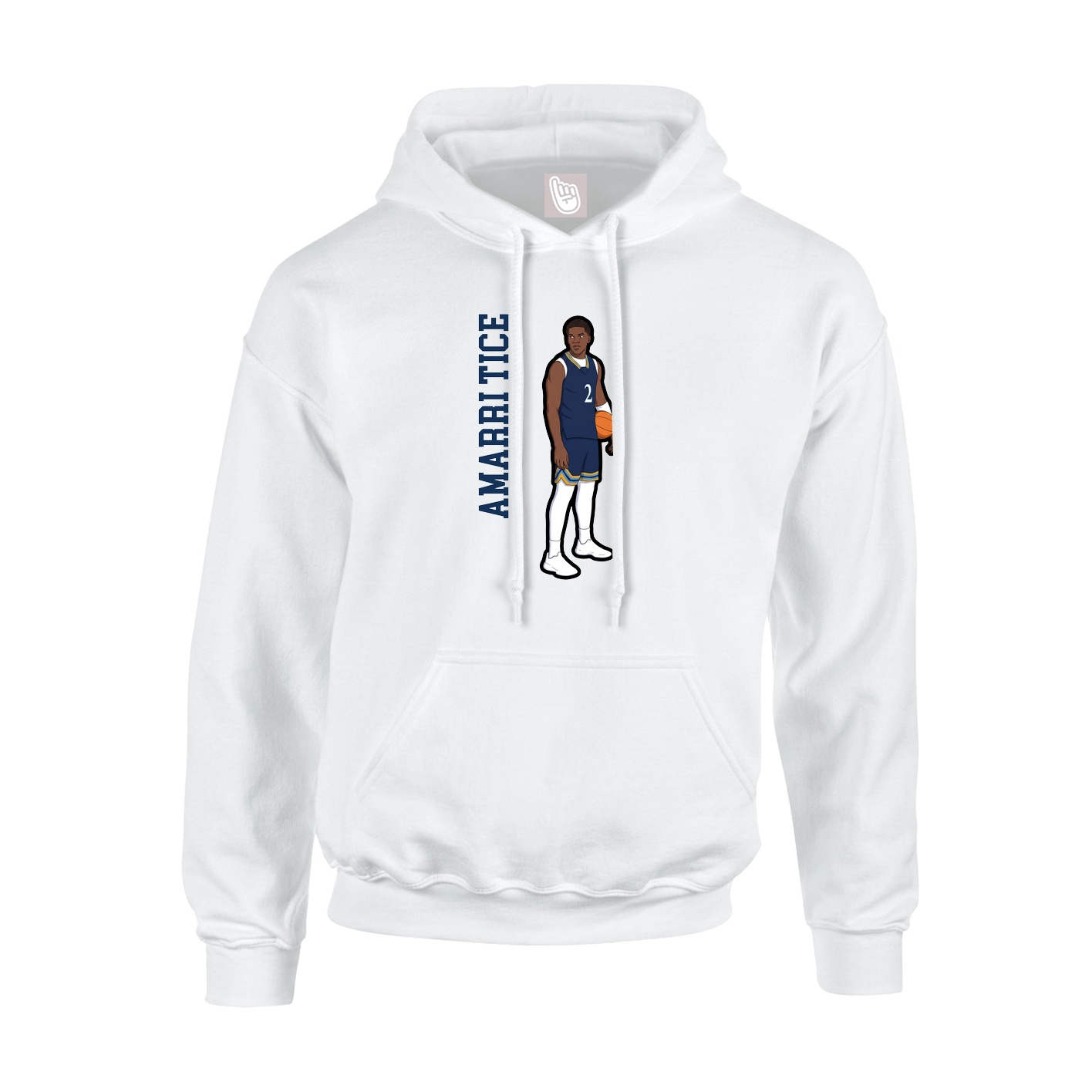 Youth Hoodie — Name Vertical in White