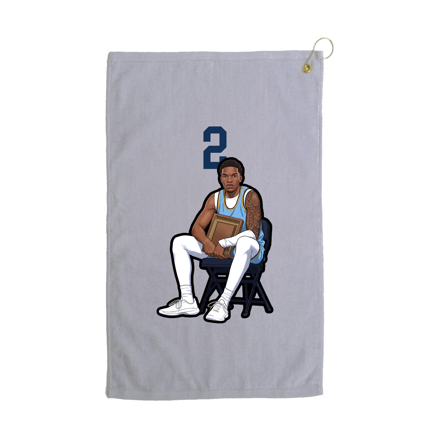 Golf Towel — Number Top in Grey