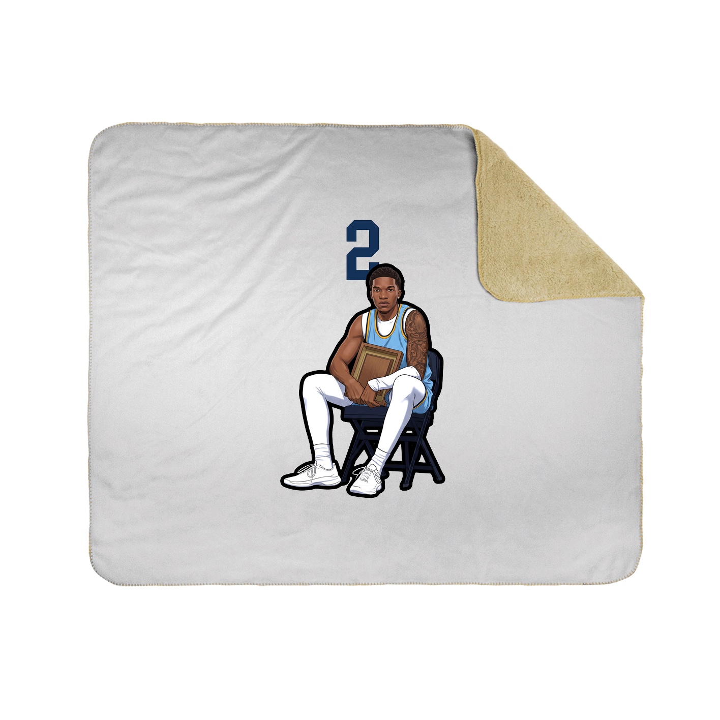 Throw Blanket — Number Top in White