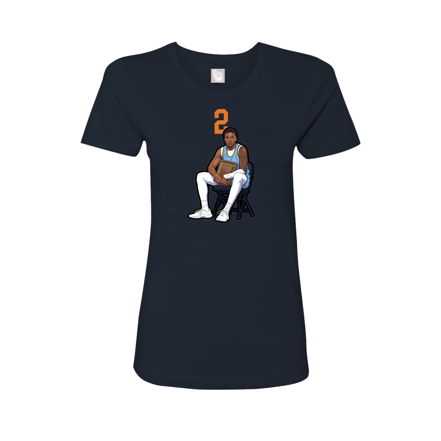 Womens Tee — Number Top in Navy