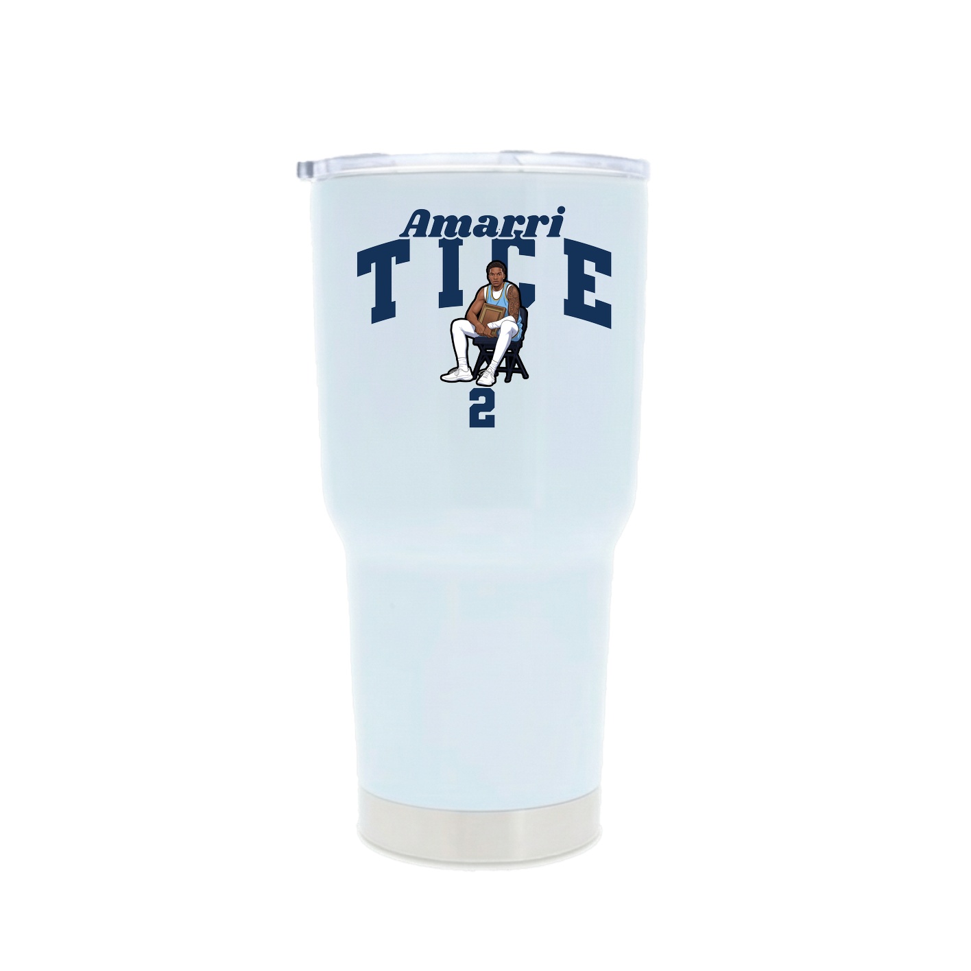 30oz Stainless Steel Tumbler — Signature Arch in White