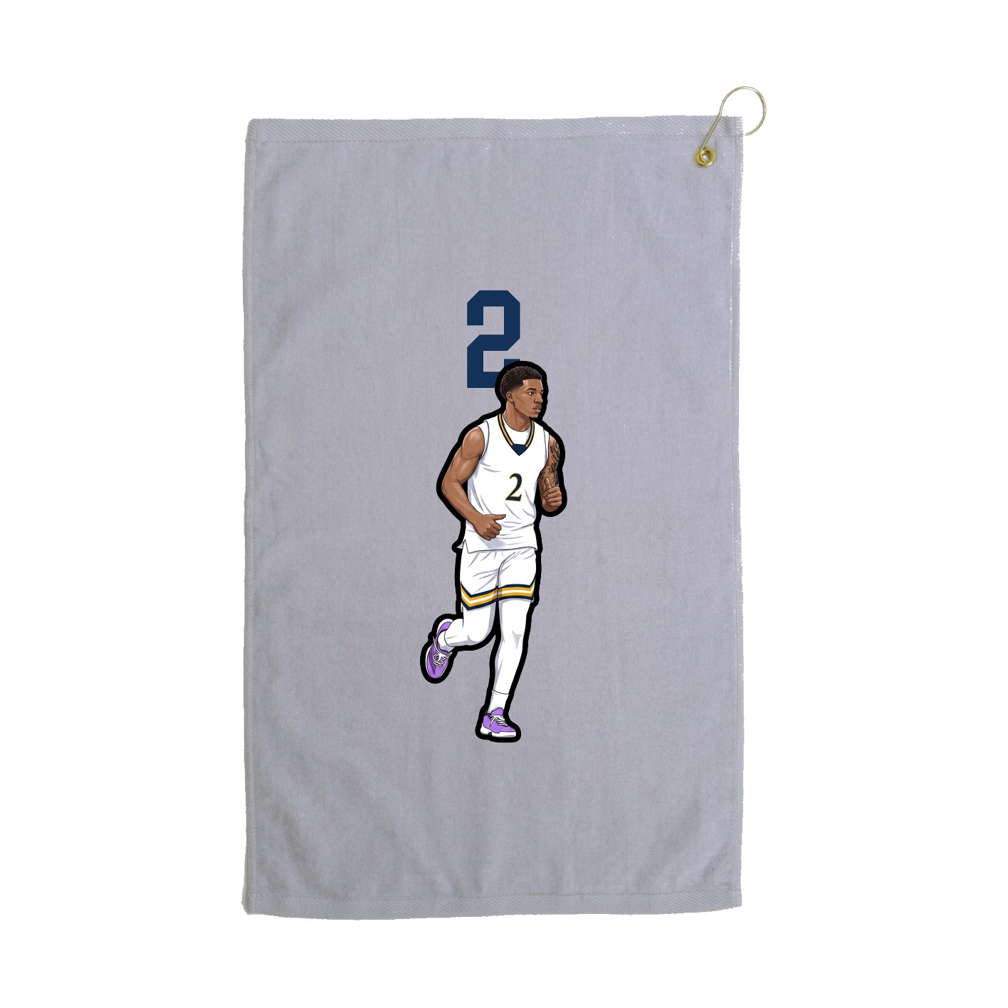 Golf Towel — Number Top in Grey