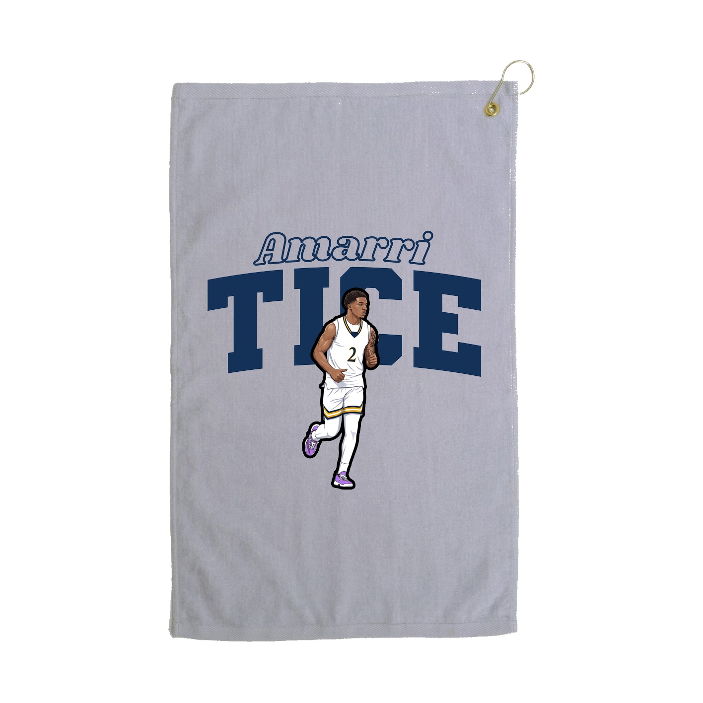 Golf Towel — Name Arch in Grey