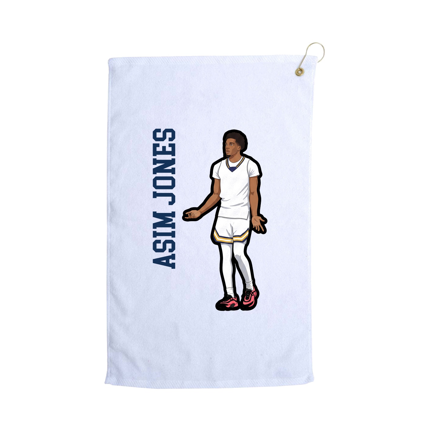 Golf Towel — Name Vertical in White