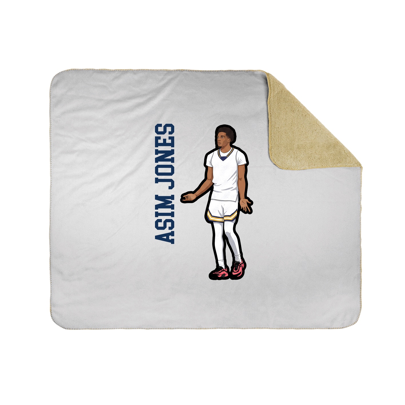 Throw Blanket — Name Vertical in White