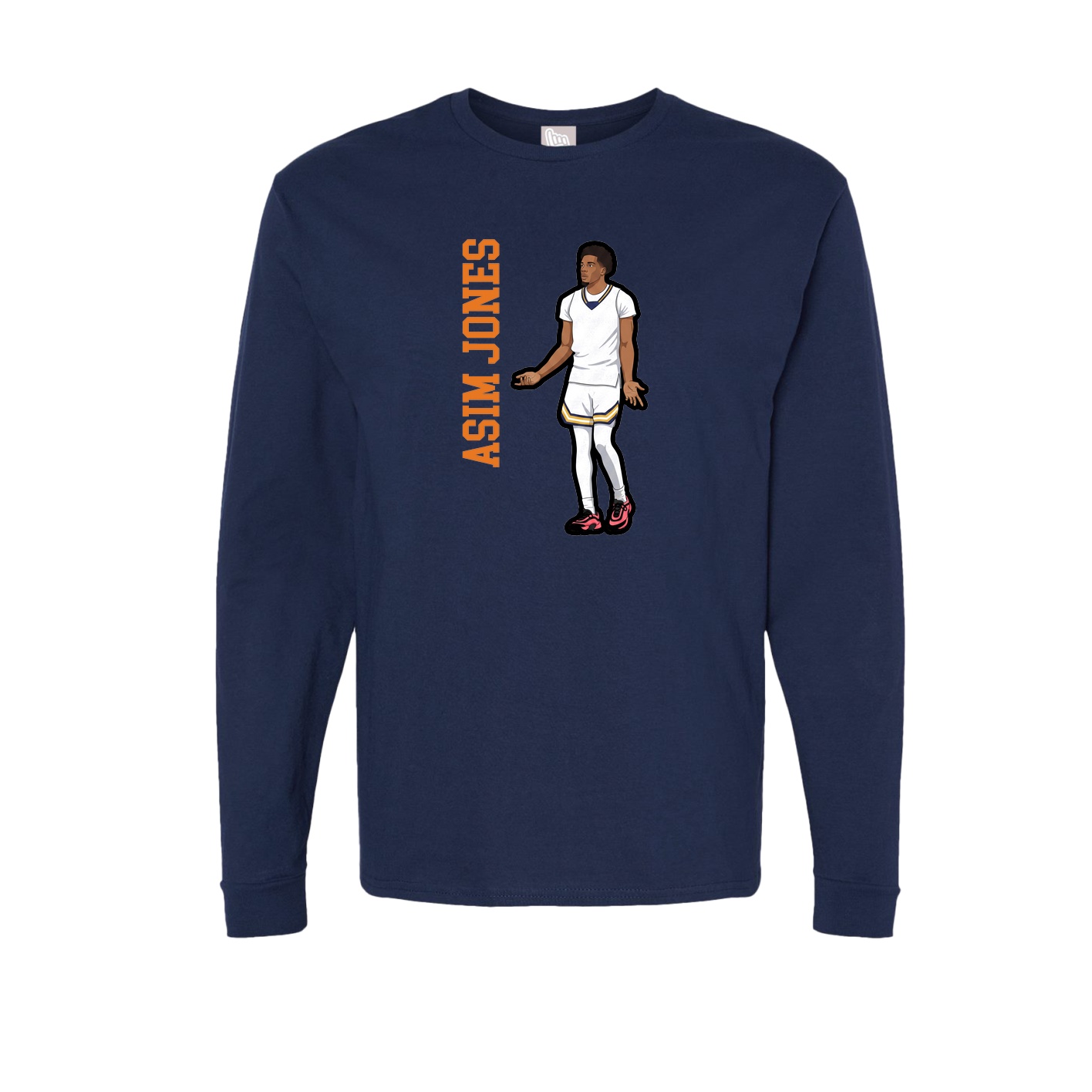 Long Sleeve Tee — Name Vertical in Navy