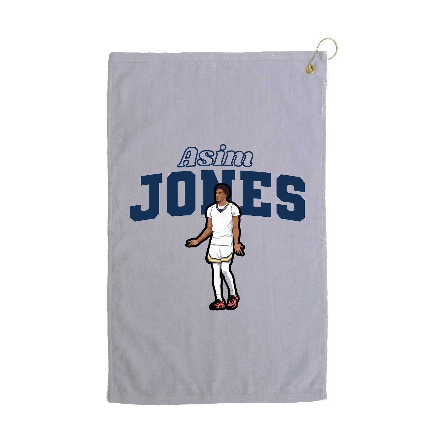 Golf Towel — Name Arch in Grey