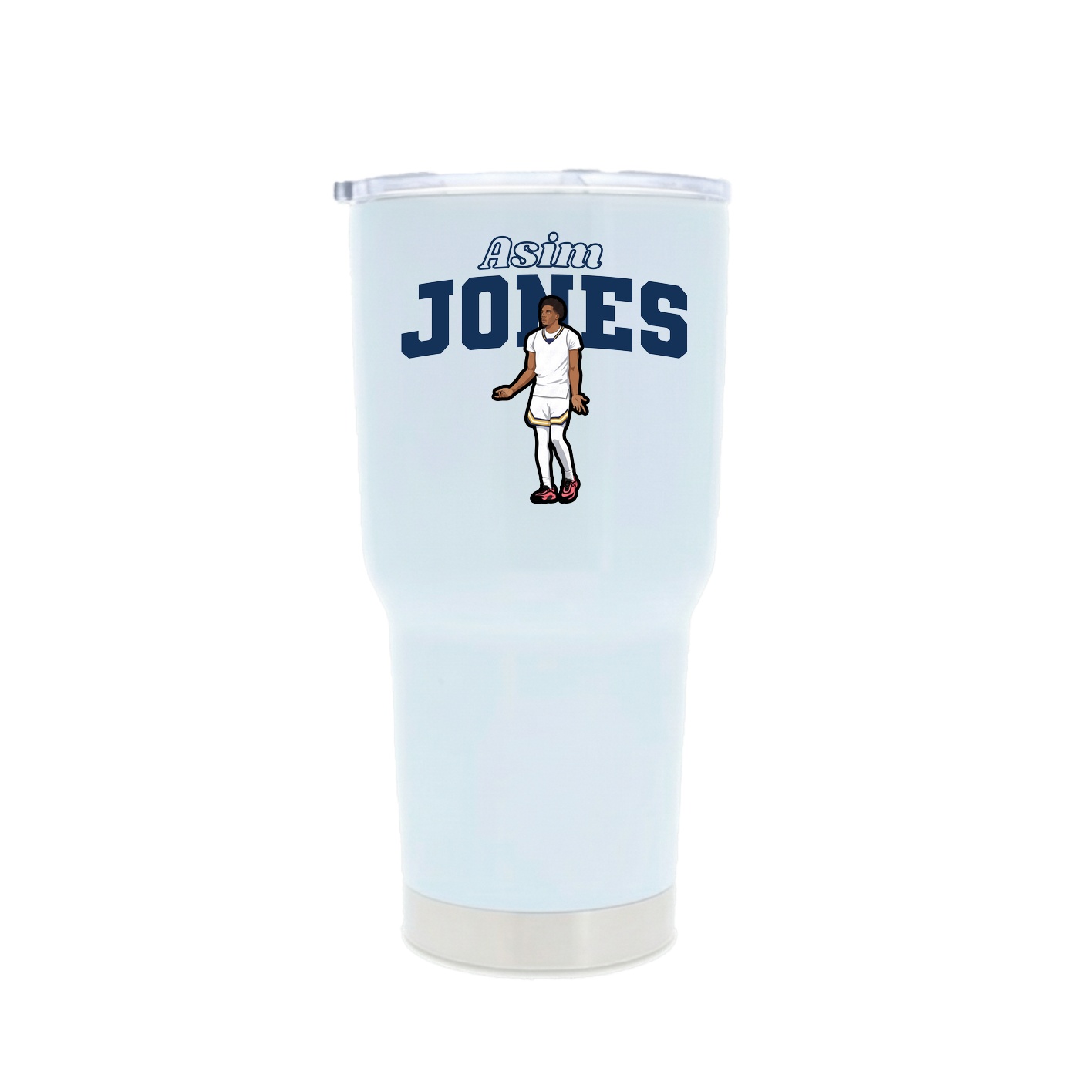 30oz Stainless Steel Tumbler — Name Arch in White