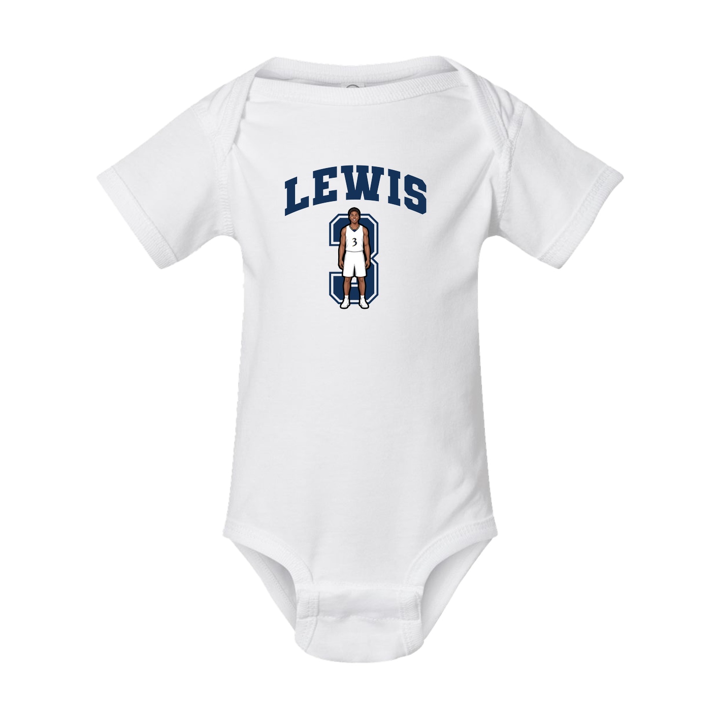 Baby Onesie — Number in White