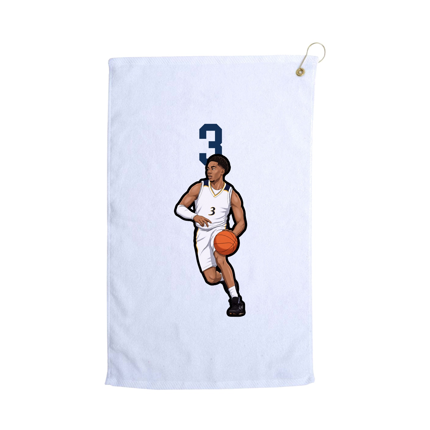 Golf Towel — Number Top in White