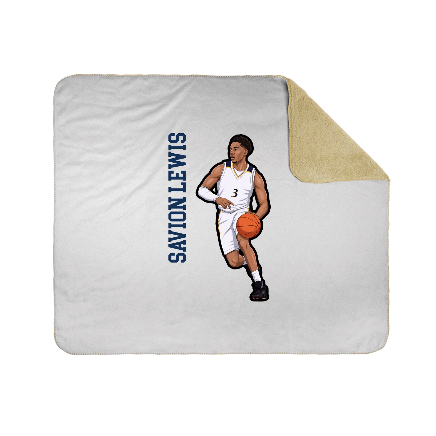Throw Blanket — Name Vertical in White