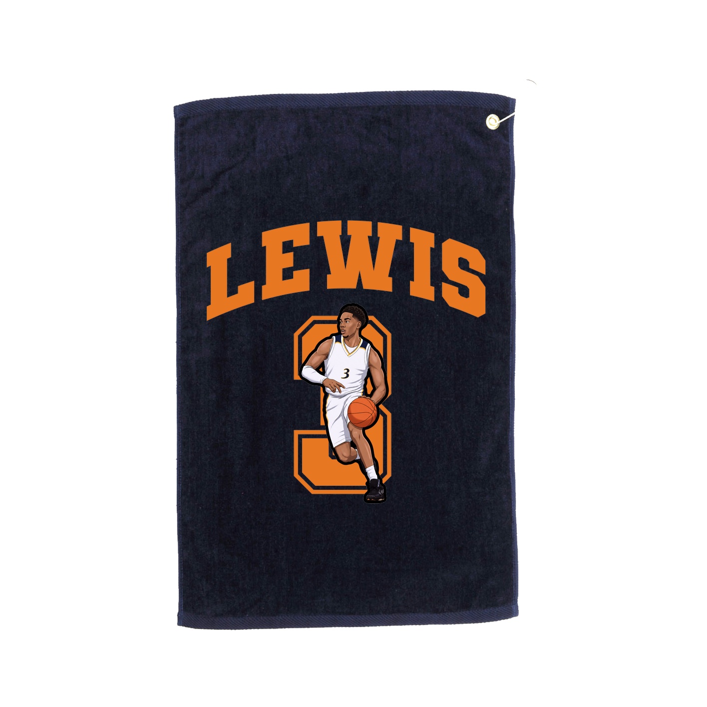 Golf Towel — Number in Navy