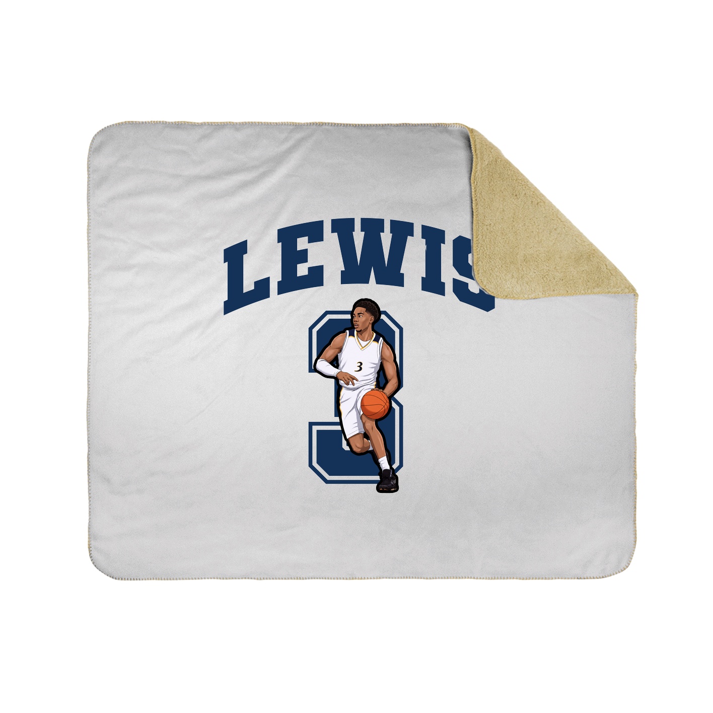 Throw Blanket — Number in White