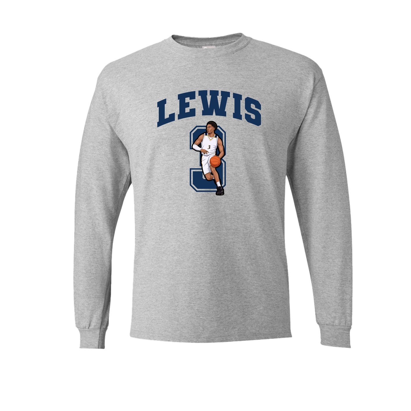 Long Sleeve Tee — Number in Grey