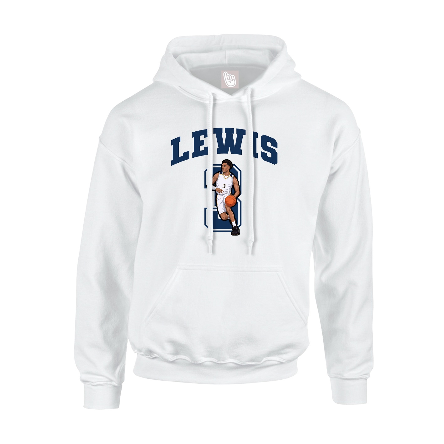 Hoodie — Number in White