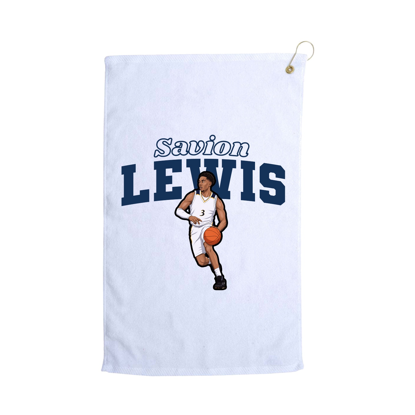 Golf Towel — Name Arch in White