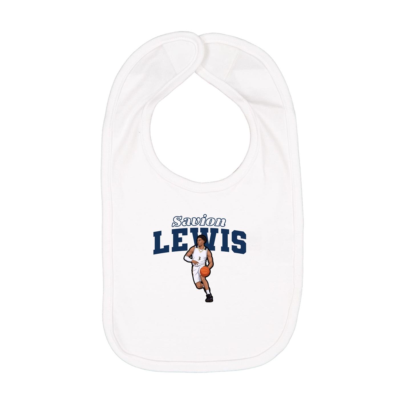 Infant Bib — Name Arch in White
