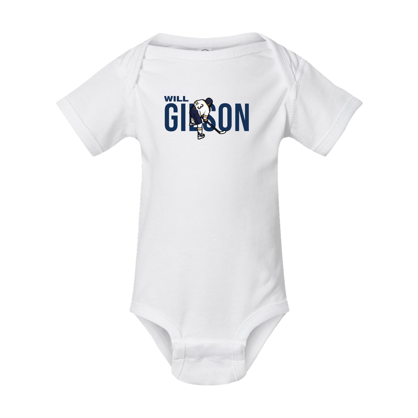 Baby Onesie — Player Name in White