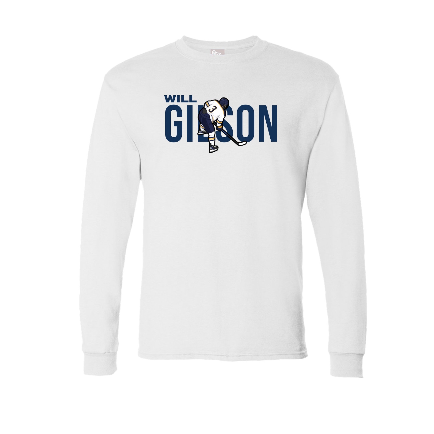 Long Sleeve Tee — Player Name in White