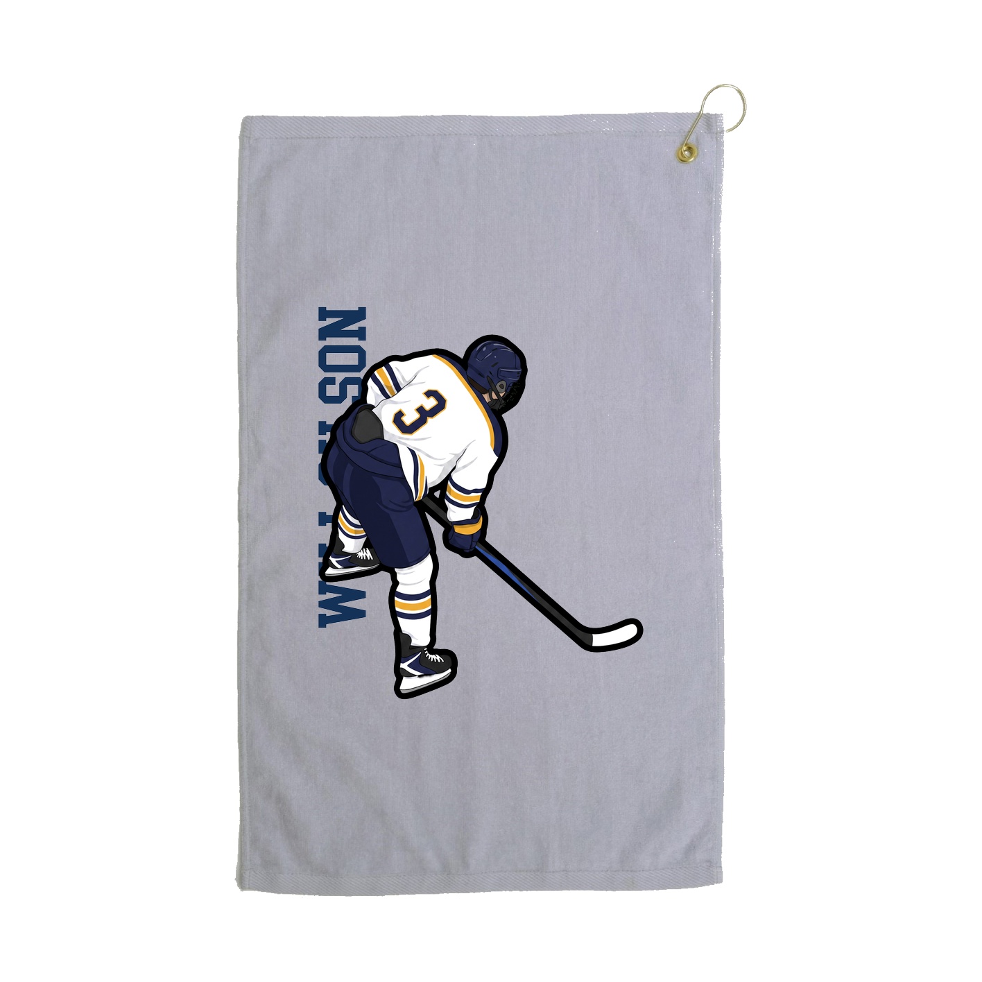 Golf Towel — Name Vertical in Grey