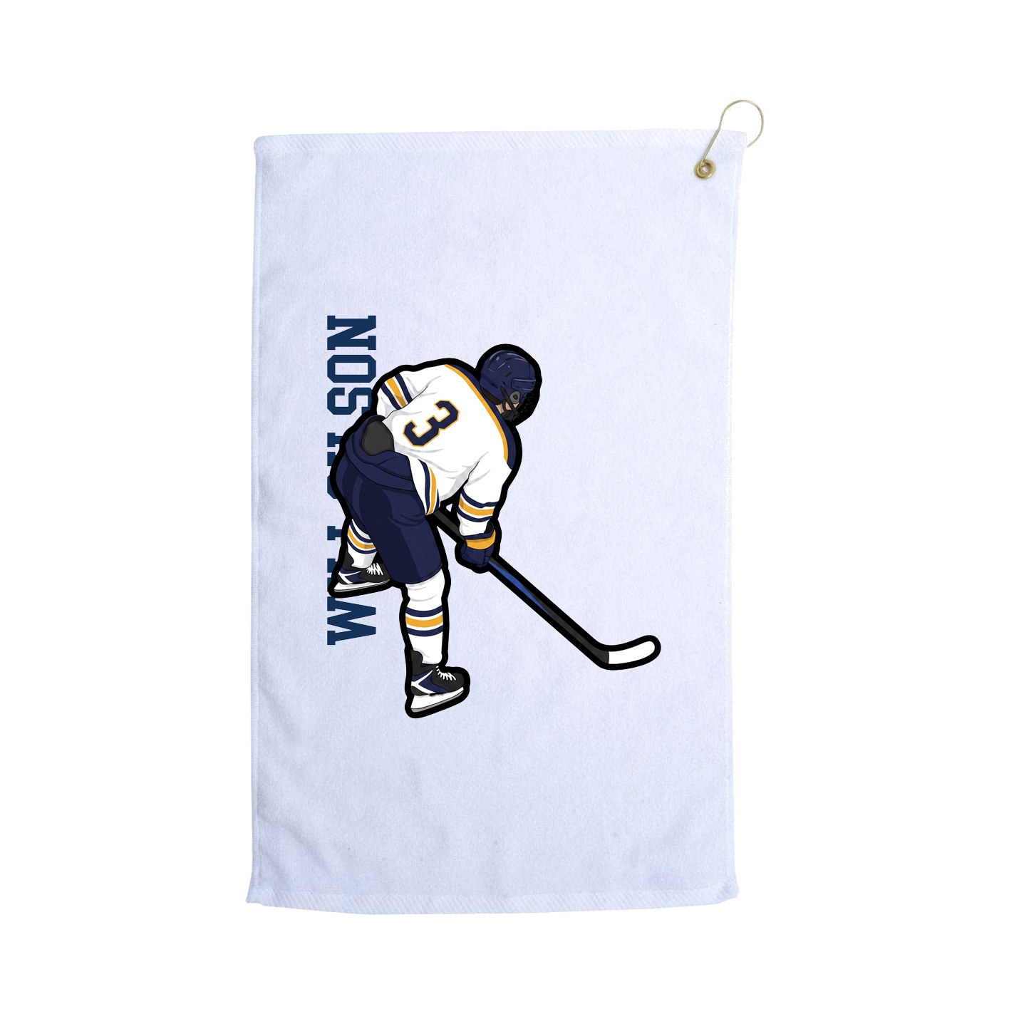 Golf Towel — Name Vertical in White