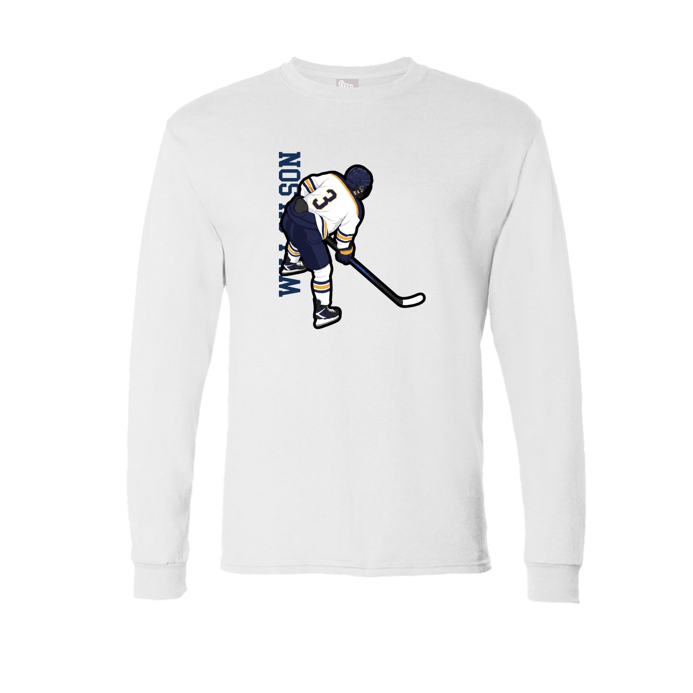 Long Sleeve Tee — Name Vertical in White