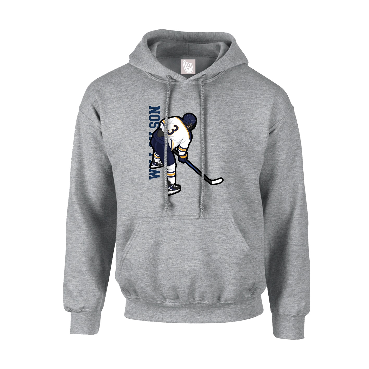 Hoodie — Name Vertical in Grey