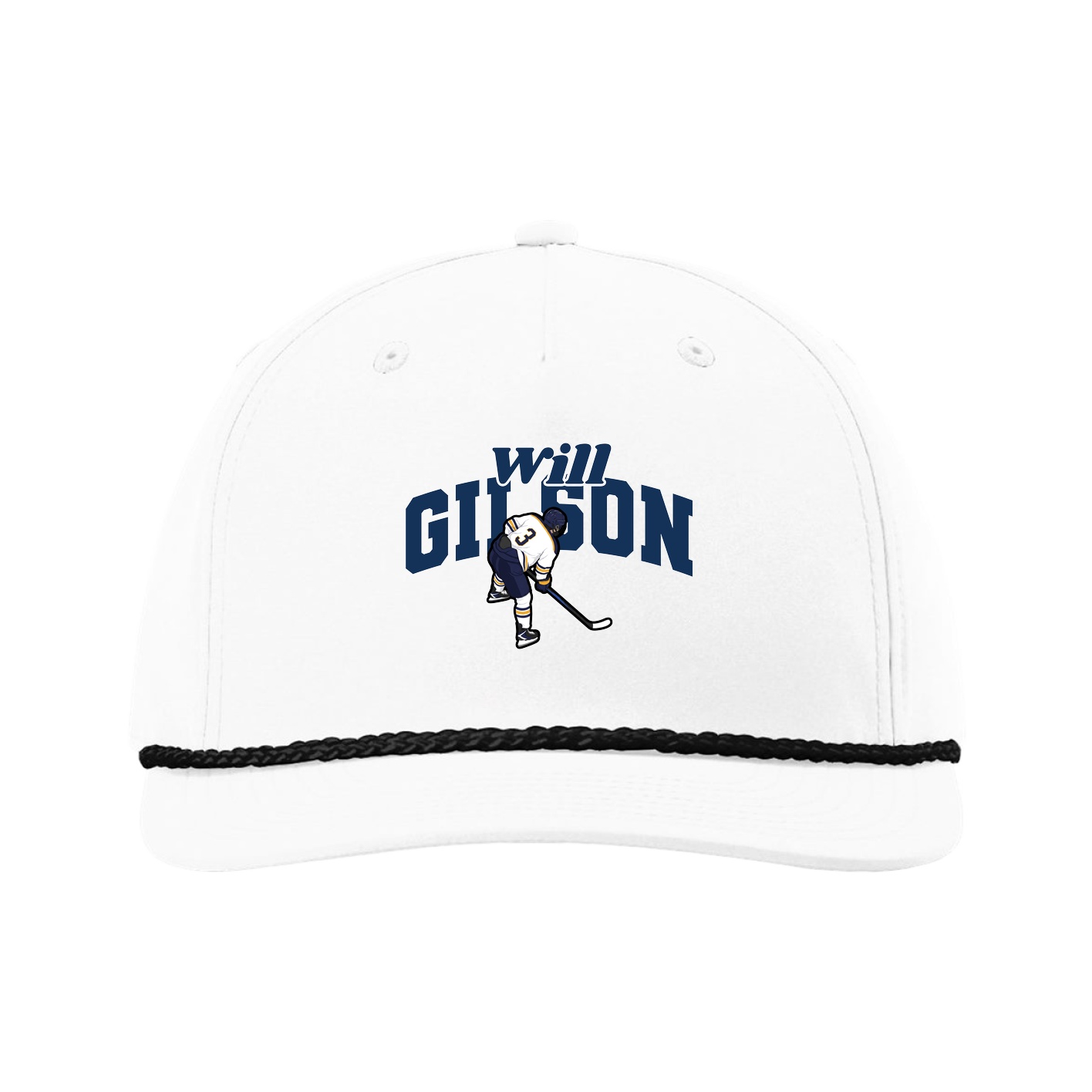 Five-Panel Classic Rope Cap — Signature Arch in White