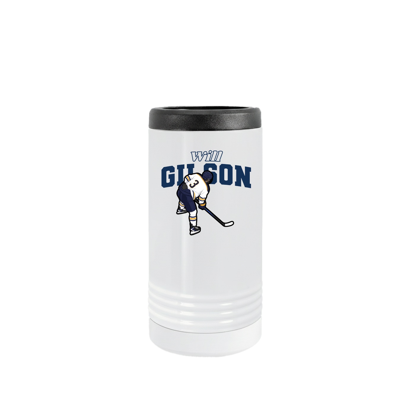 Slim Beverage Holder — Name Arch in White