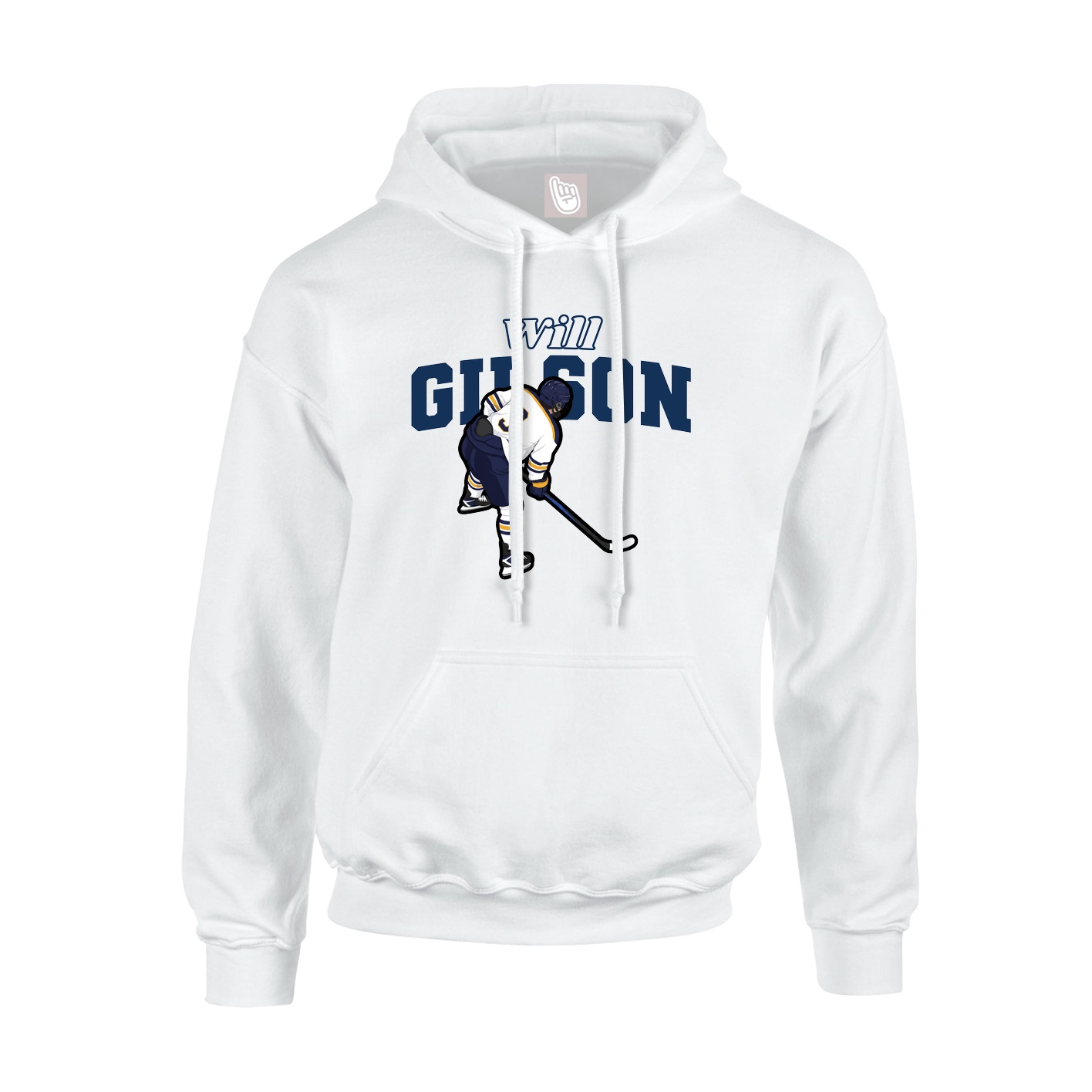 Youth Hoodie — Name Arch in White