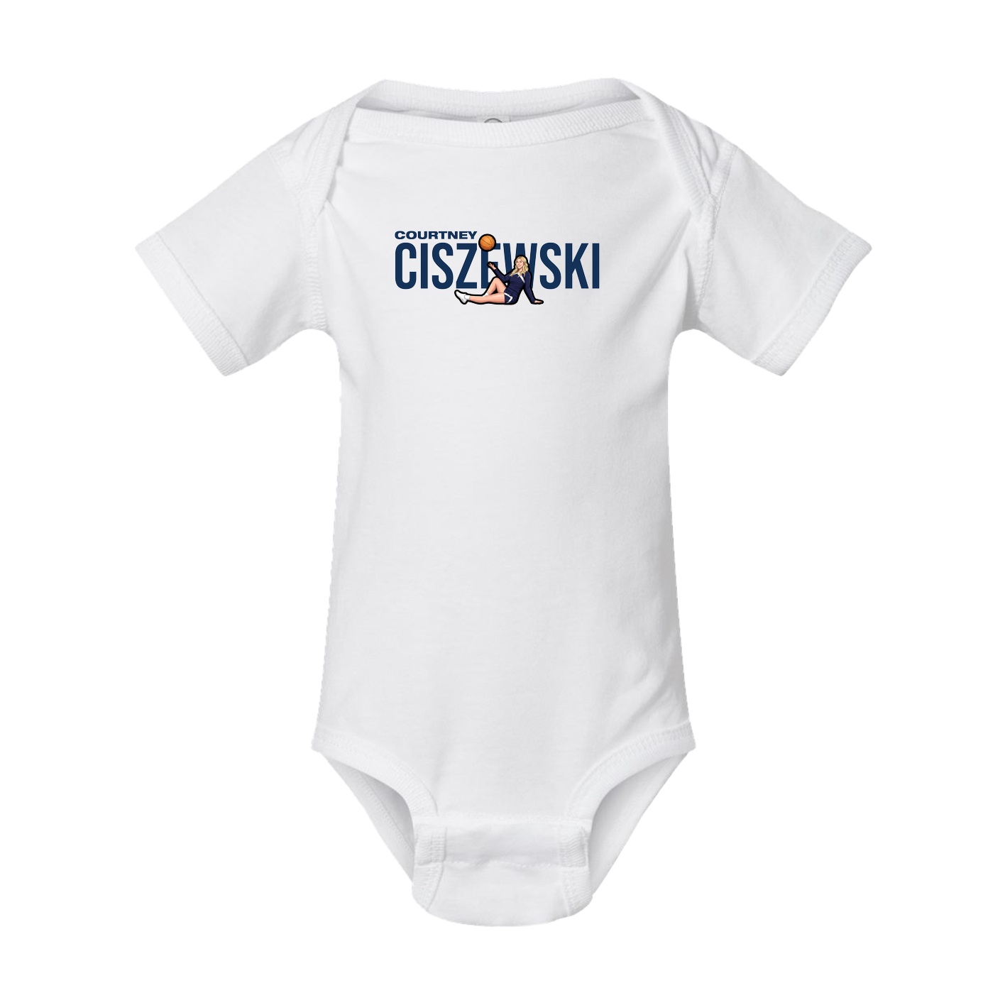 Baby Onesie — Player Name in White