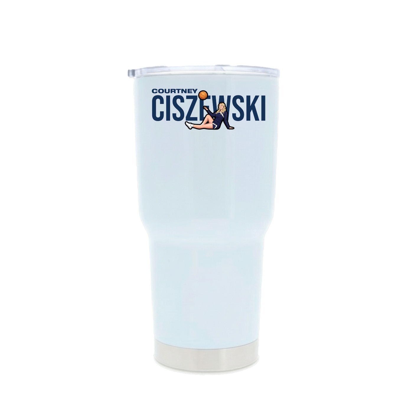 30oz Stainless Steel Tumbler — Player Name in White
