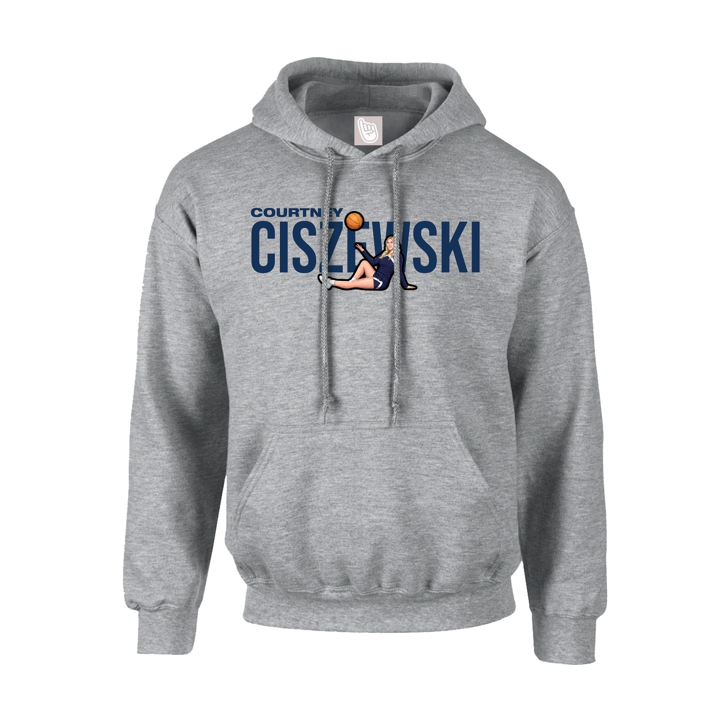 Hoodie — Player Name in Grey