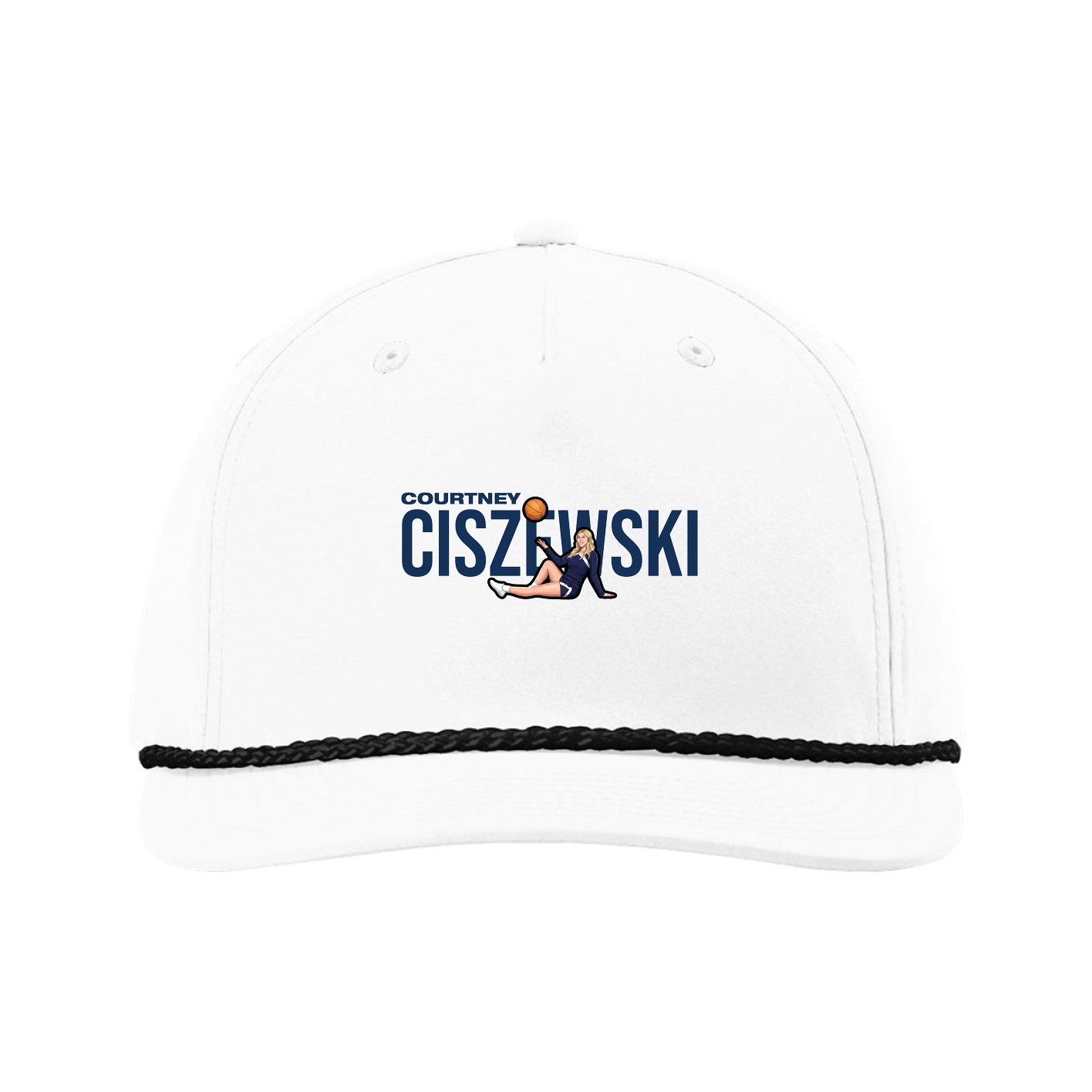 Five-Panel Classic Rope Cap — Player Name in White
