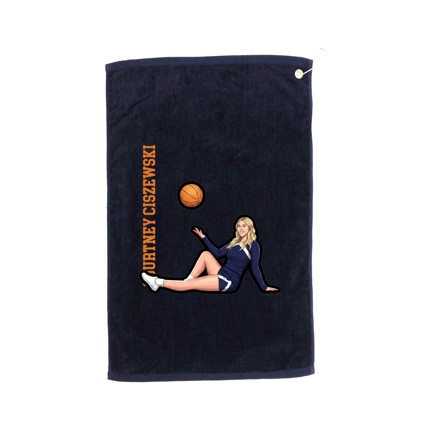 Golf Towel — Name Vertical in Navy
