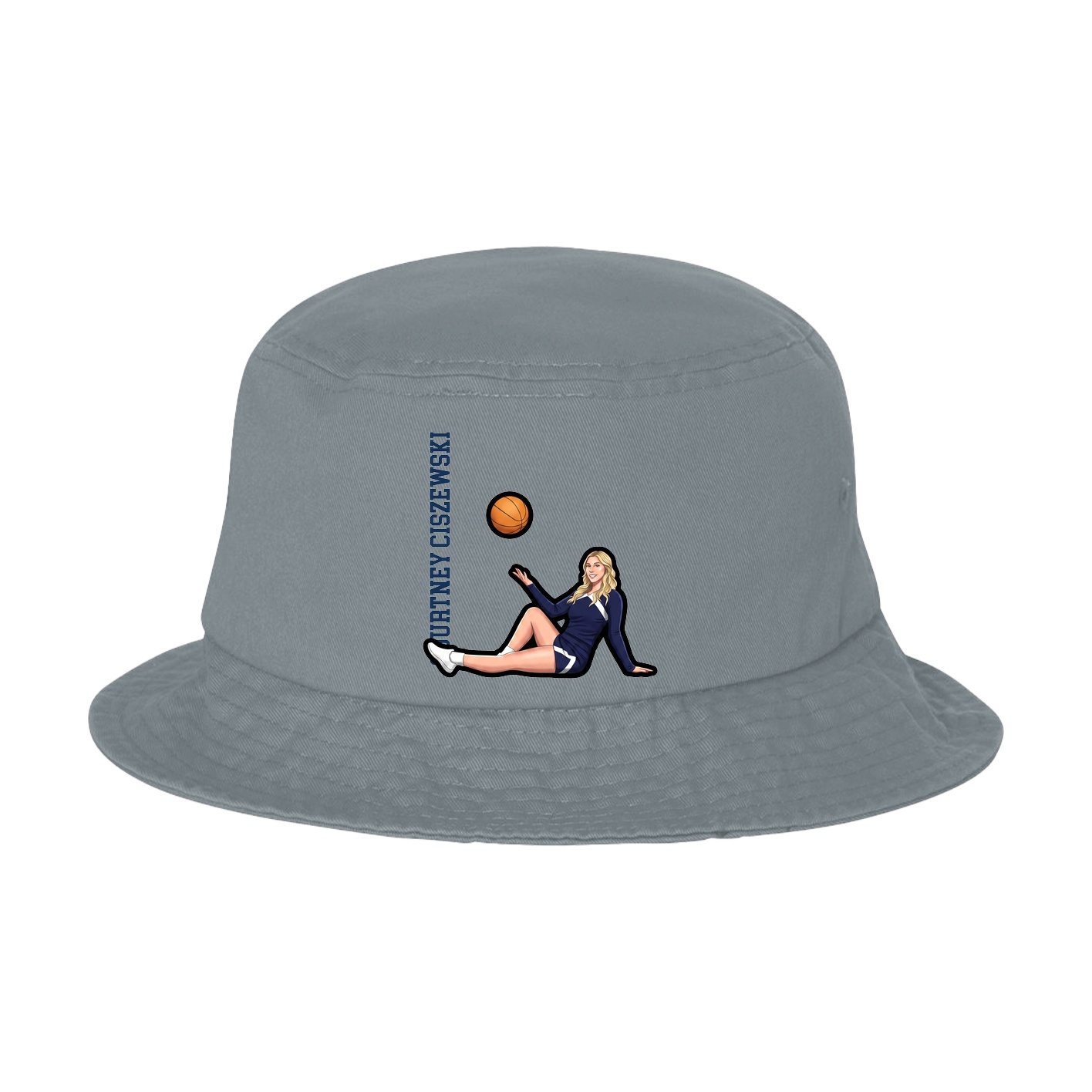 Bucket Cap — Name Vertical in Grey