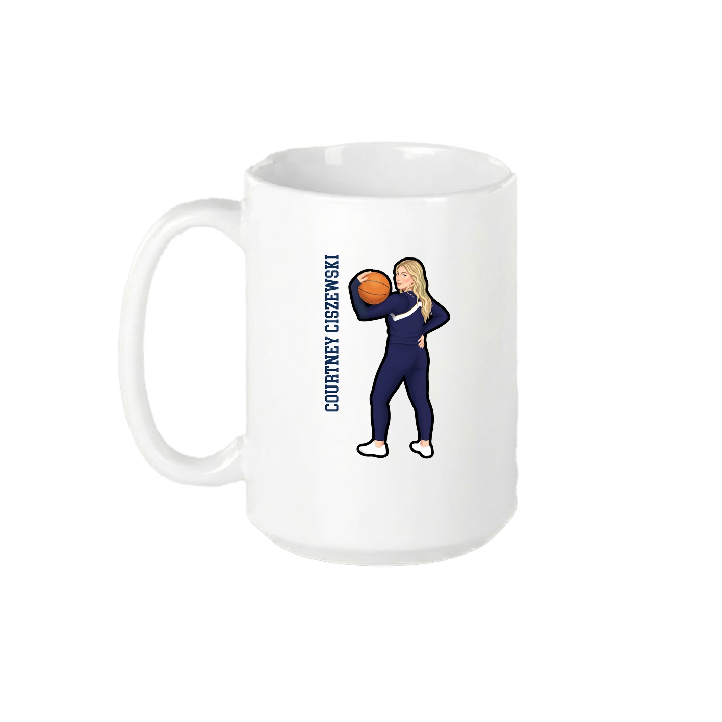 15oz Coffee Mug — Name Vertical in White