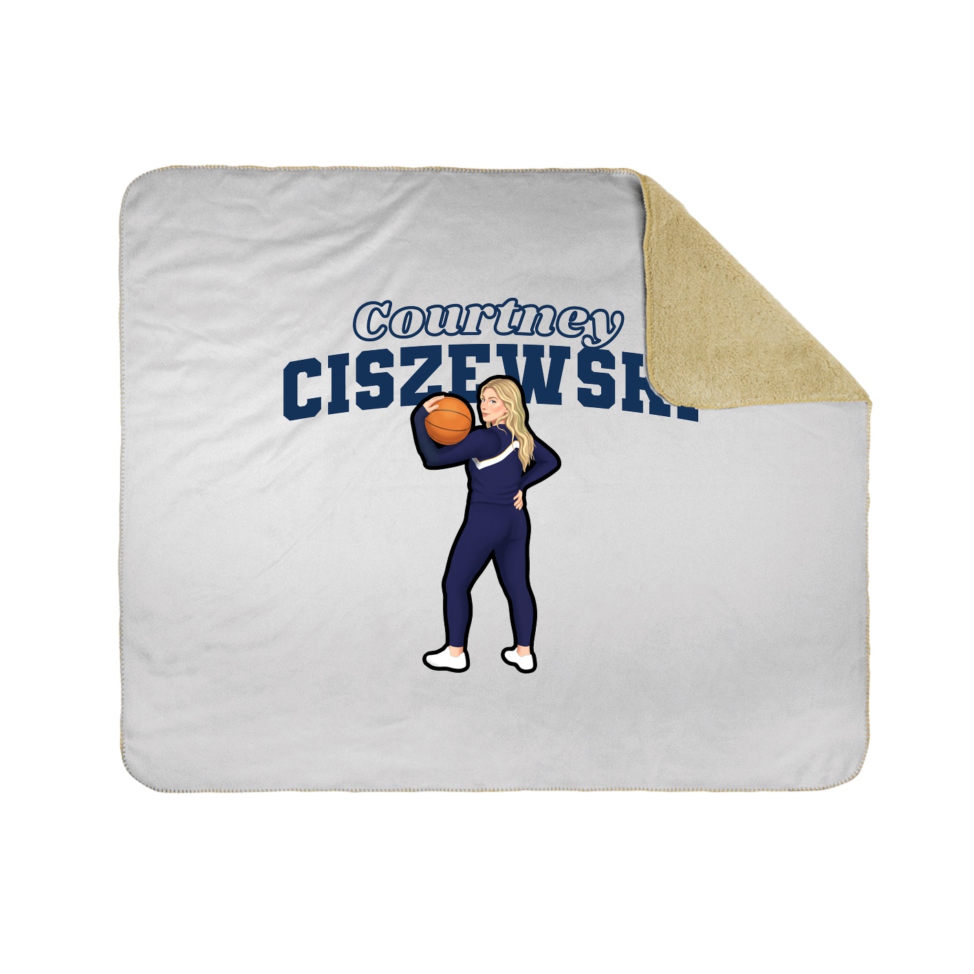 Throw Blanket — Name Arch in White