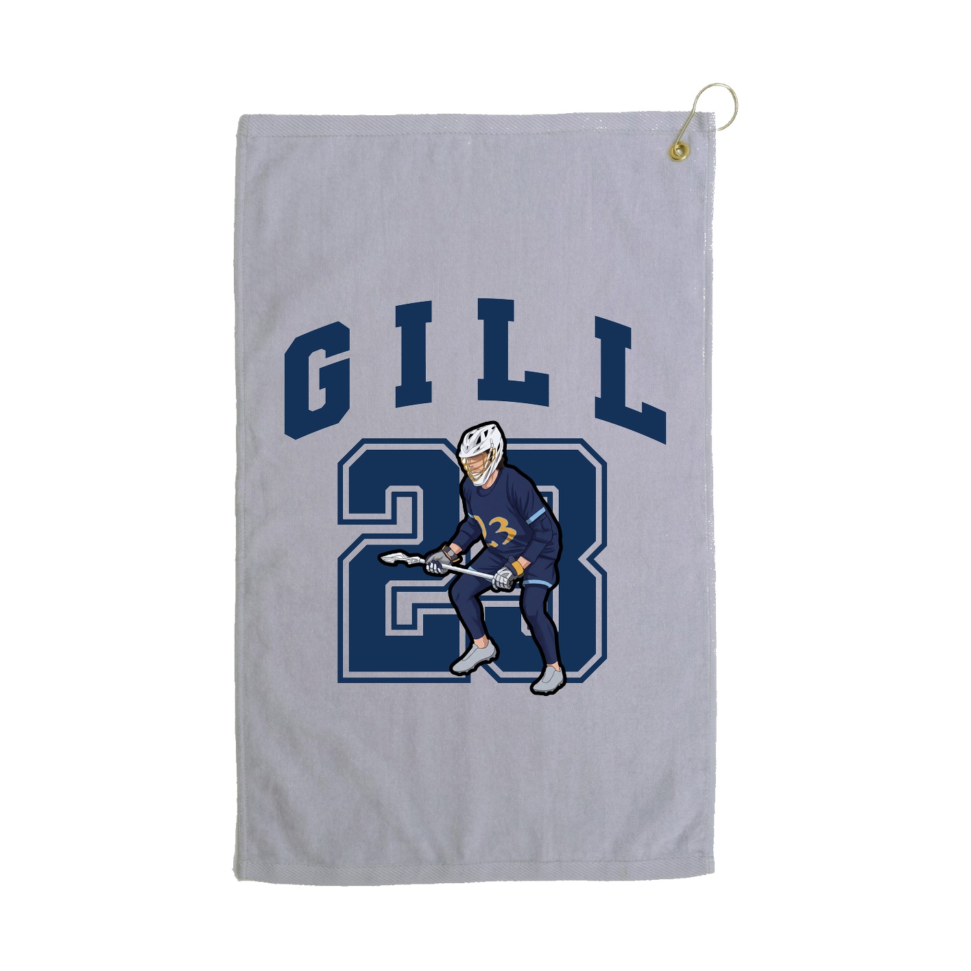 Golf Towel — Number in Grey