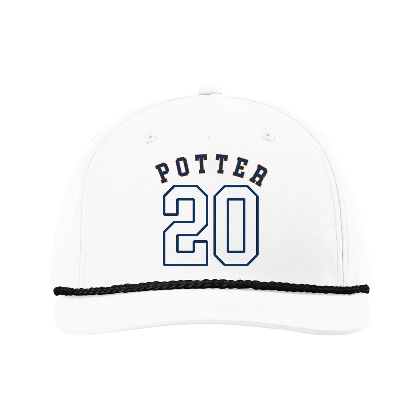 Five-Panel Classic Rope Cap — Shirsey Arch in White