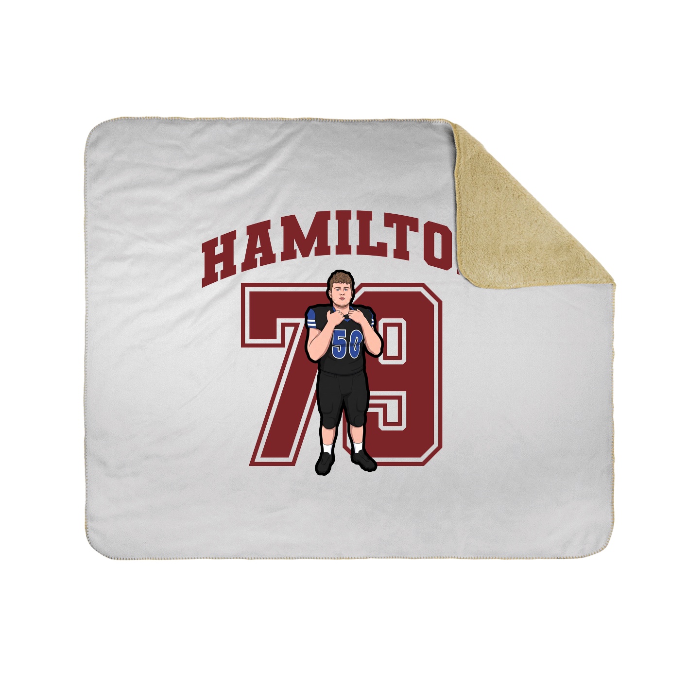 Throw Blanket — Number in White