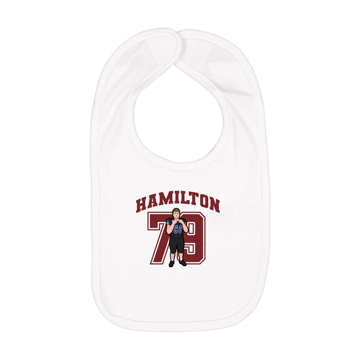 Infant Bib — Number in White